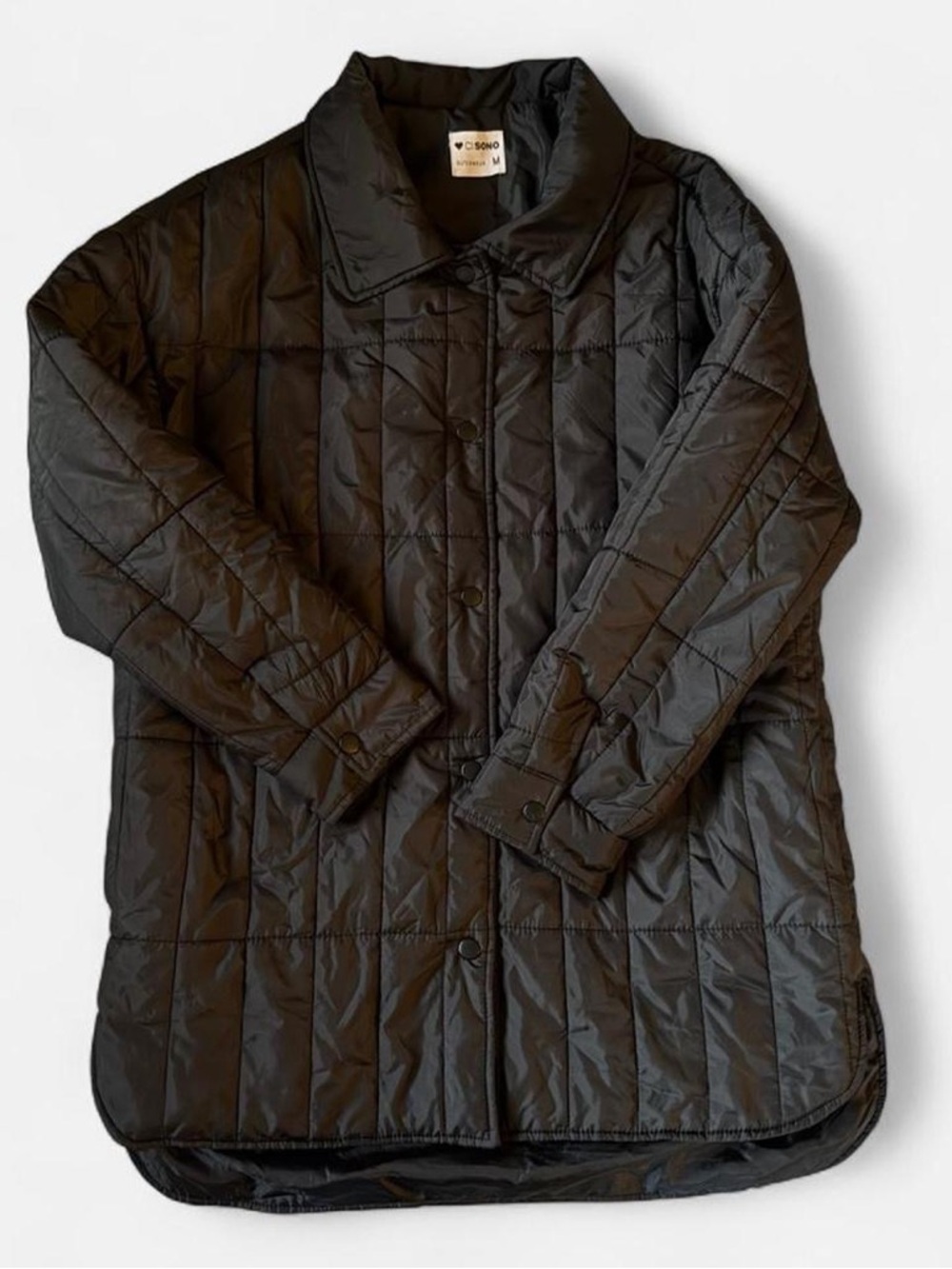 Ci Sono Black Quilted Puffer Shirt Jacket